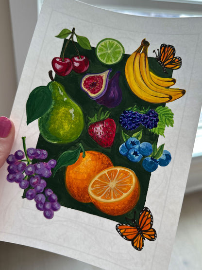 Fruity things - Set of 5 Coloring Pages